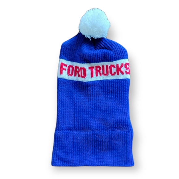 Vintage 1970s Ford Truck Knitted Winter Hat Beenie Touque Made in Canada - Picture 2 of 3